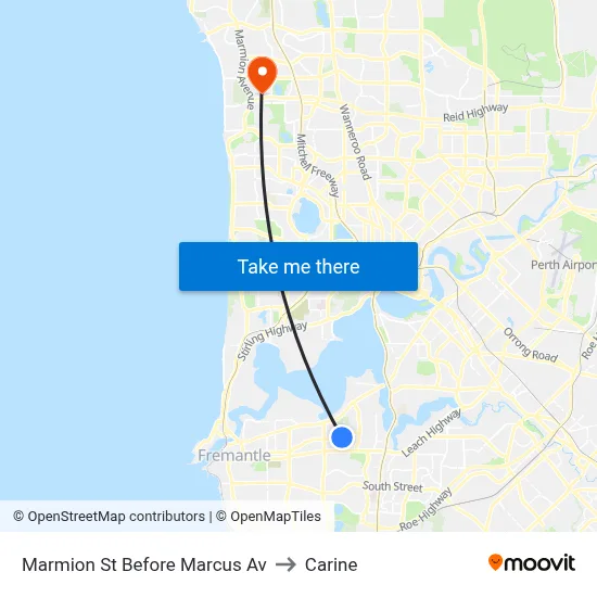 Marmion St Before Marcus Av to Carine map