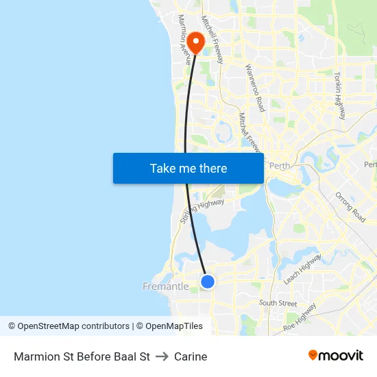 Marmion St Before Baal St to Carine map