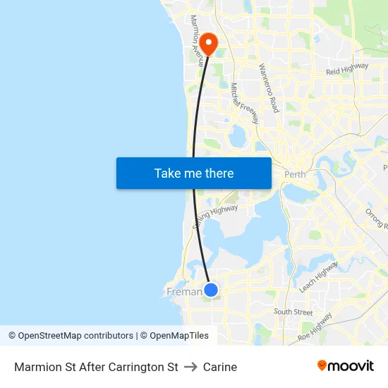 Marmion St After Carrington St to Carine map