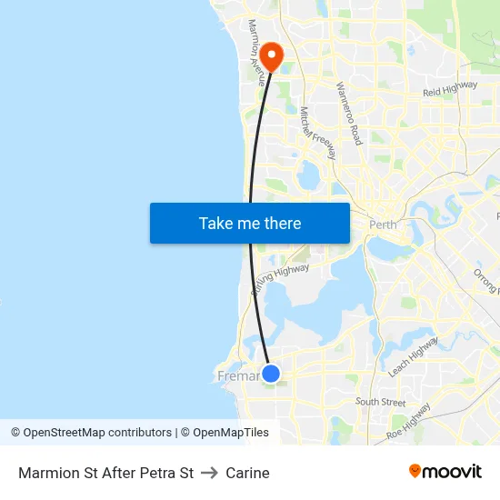 Marmion St After Petra St to Carine map