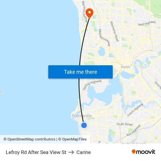 Lefroy Rd After Sea View St to Carine map