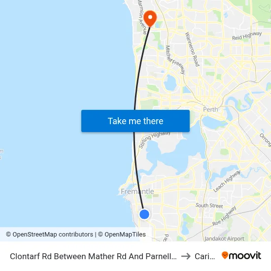 Clontarf Rd Between Mather Rd And Parnell Rd to Carine map