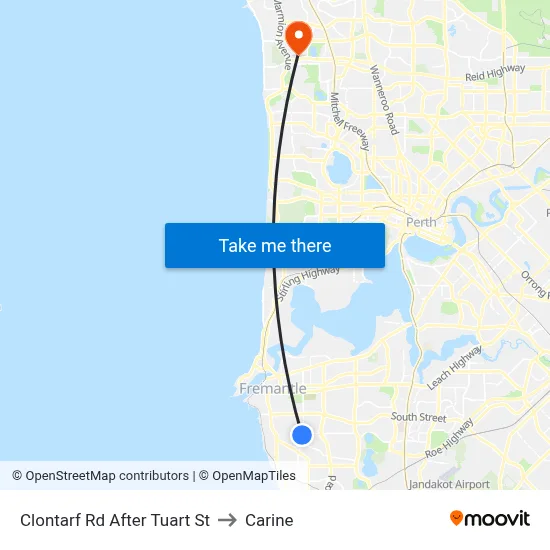 Clontarf Rd After Tuart St to Carine map