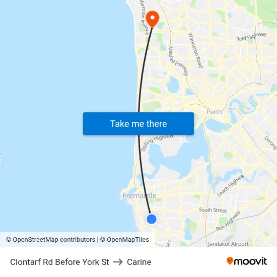 Clontarf Rd Before York St to Carine map