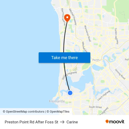 Preston Point Rd After Foss St to Carine map