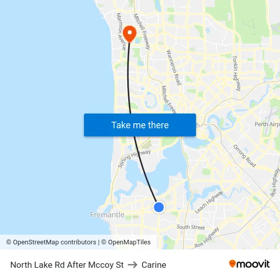 North Lake Rd After Mccoy St to Carine map