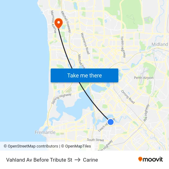 Vahland Av Before Tribute St to Carine map