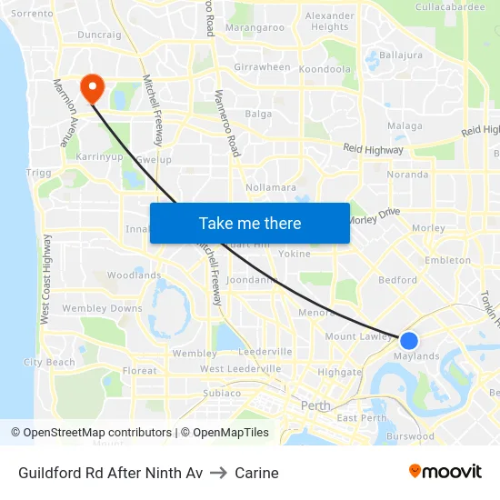 Guildford Rd After Ninth Av to Carine map