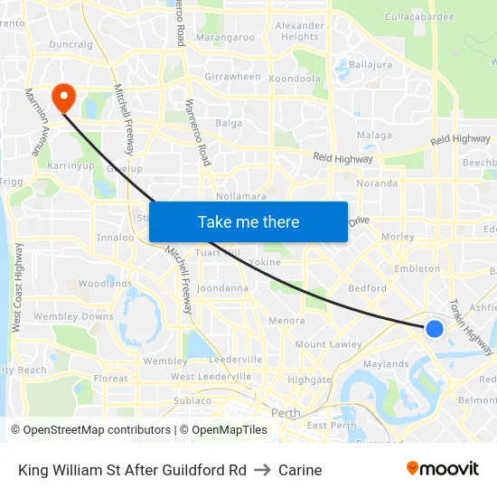 King William St After Guildford Rd to Carine map