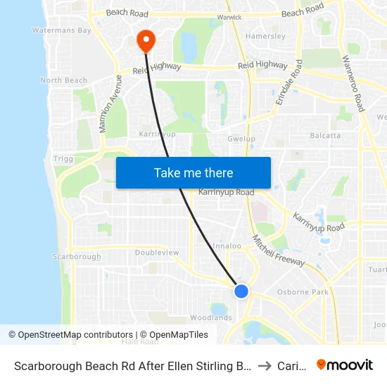 Scarborough Beach Rd After Ellen Stirling Bvd to Carine map