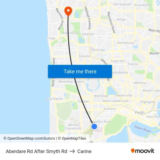 Aberdare Rd After Smyth Rd to Carine map