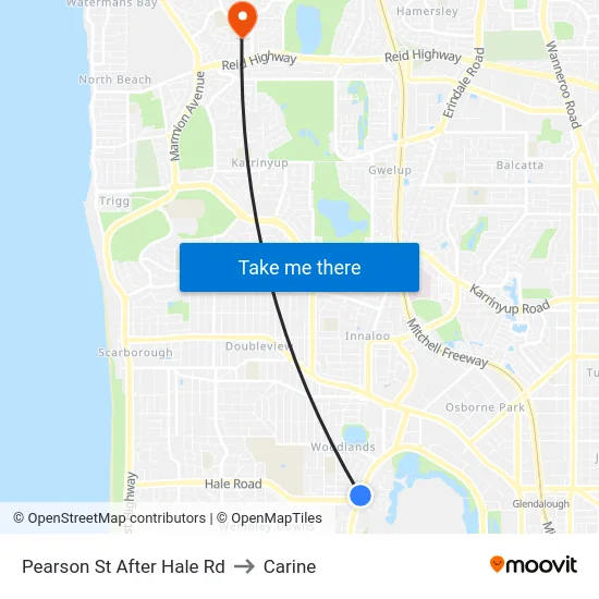 Pearson St After Hale Rd to Carine map