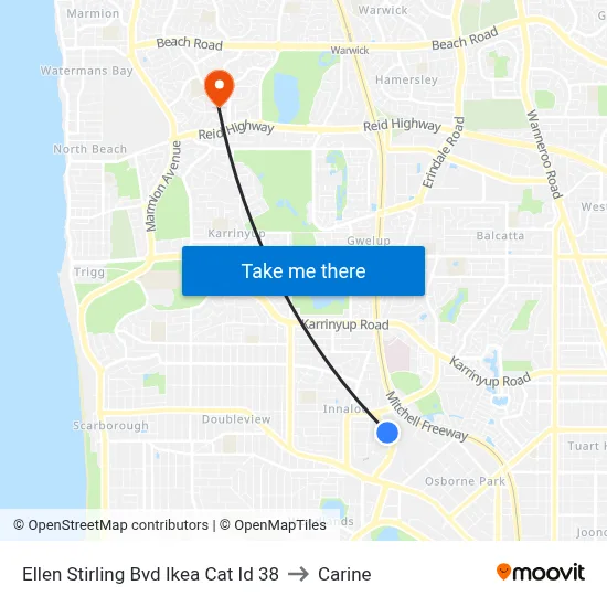 Ellen Stirling Bvd Ikea Cat Id 38 to Carine map