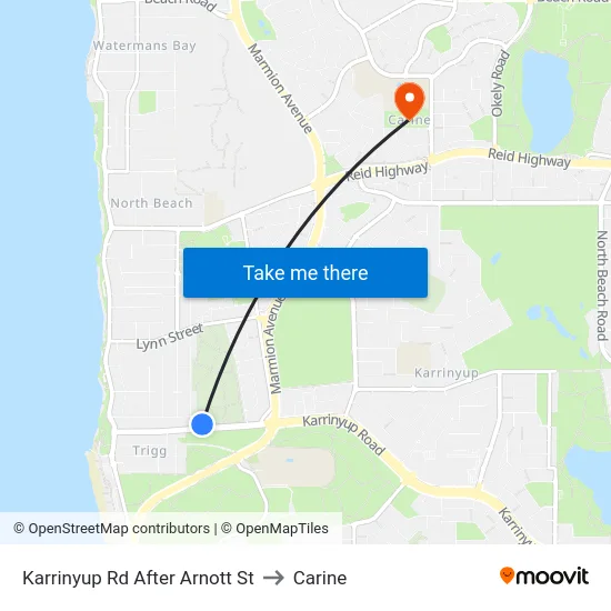 Karrinyup Rd After Arnott St to Carine map