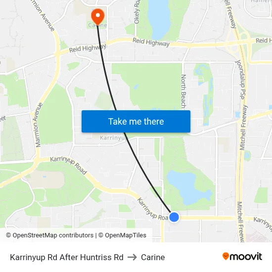Karrinyup Rd After Huntriss Rd to Carine map