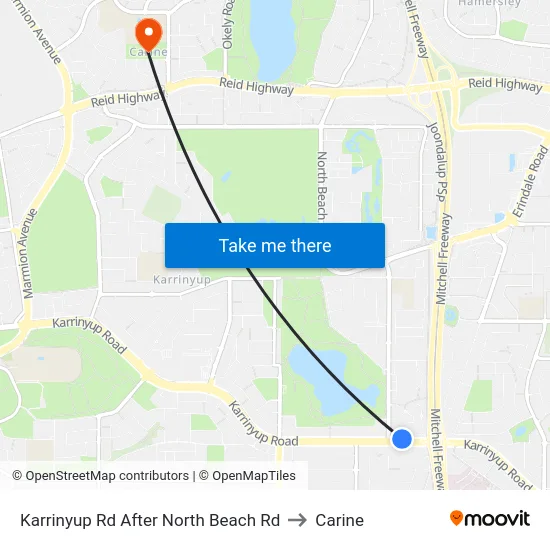 Karrinyup Rd After North Beach Rd to Carine map