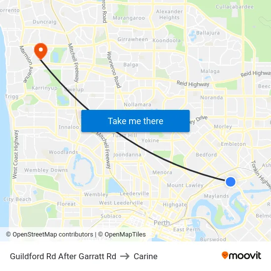 Guildford Rd After Garratt Rd to Carine map