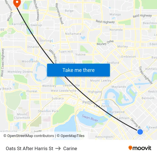 Oats St After Harris St to Carine map