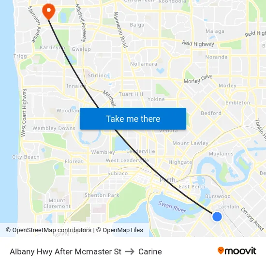 Albany Hwy After Mcmaster St to Carine map
