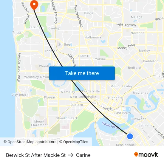Berwick St After Mackie St to Carine map