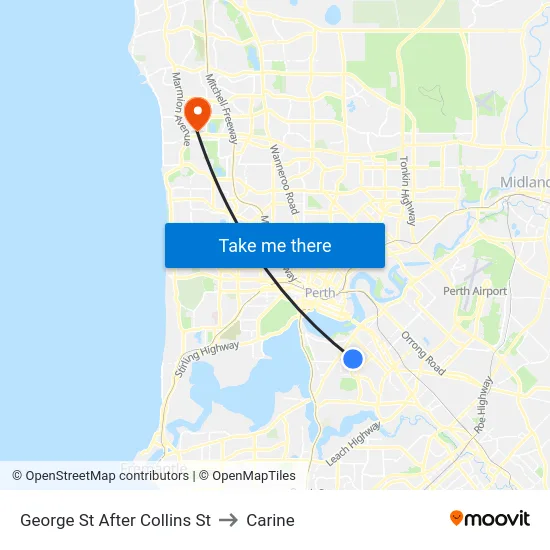 George St After Collins St to Carine map