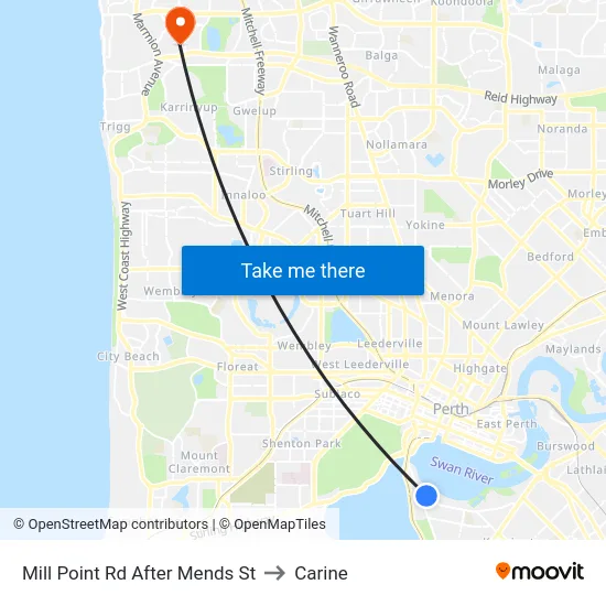 Mill Point Rd After Mends St to Carine map