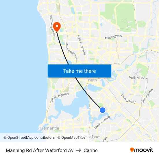 Manning Rd After Waterford Av to Carine map