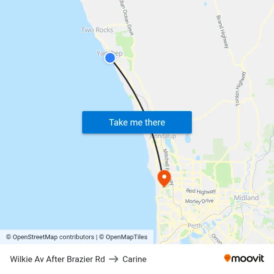 Wilkie Av After Brazier Rd to Carine map