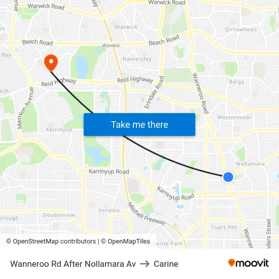Wanneroo Rd After Nollamara Av to Carine map
