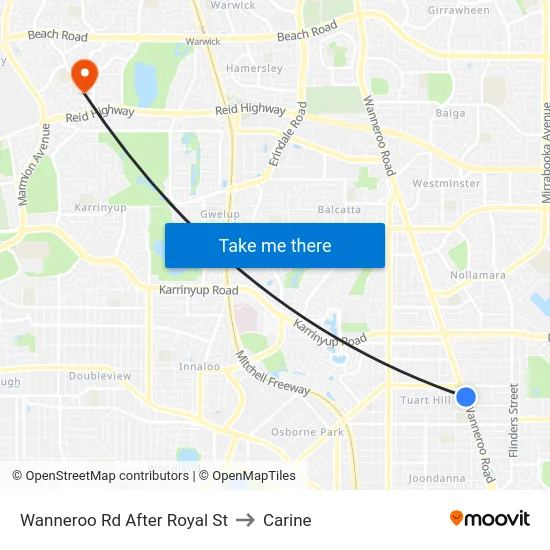Wanneroo Rd After Royal St to Carine map