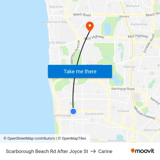 Scarborough Beach Rd After Joyce St to Carine map