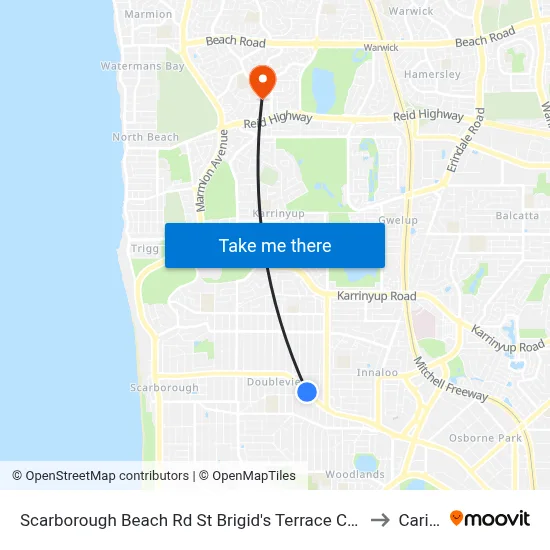 Scarborough Beach Rd St Brigid's Terrace Cat Id 29 to Carine map