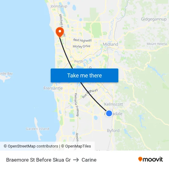 Braemore St Before Skua Gr to Carine map