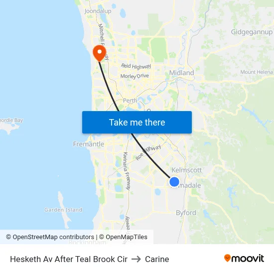 Hesketh Av After Teal Brook Cir to Carine map