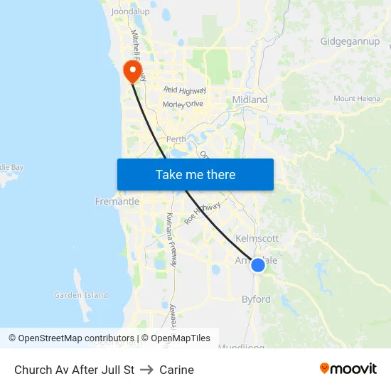 Church Av After Jull St to Carine map