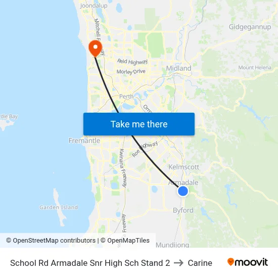 School Rd Armadale Snr High Sch Stand 2 to Carine map
