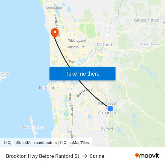 Brookton Hwy Before Ranford St to Carine map