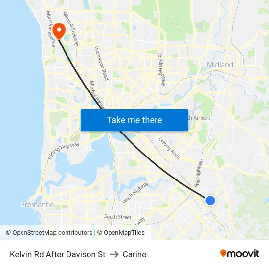 Kelvin Rd After Davison St to Carine map