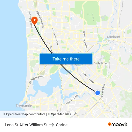 Lena St After William St to Carine map
