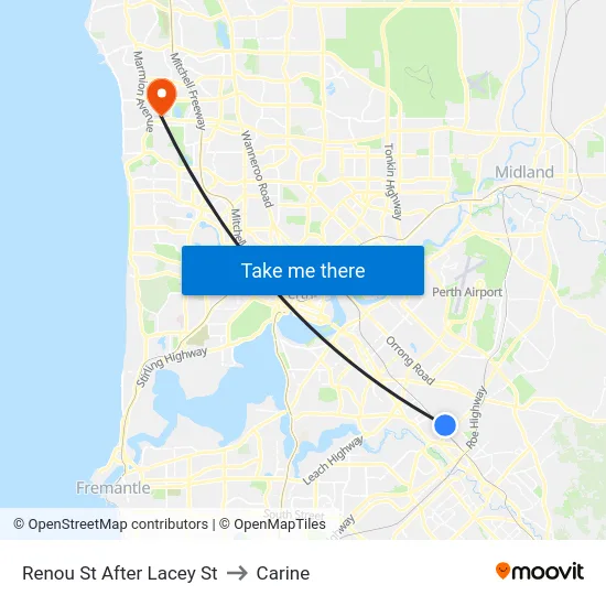 Renou St After Lacey St to Carine map