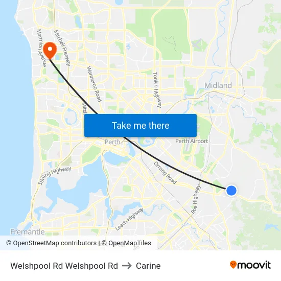 Welshpool Rd Welshpool Rd to Carine map