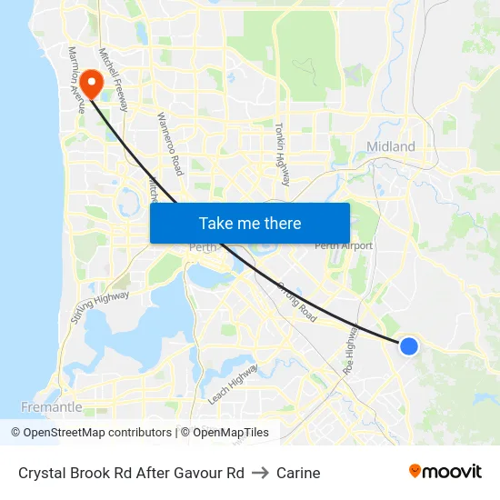 Crystal Brook Rd After Gavour Rd to Carine map