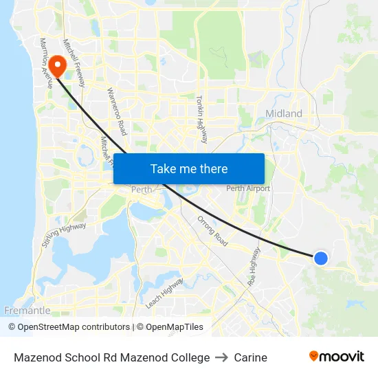 Mazenod School Rd Mazenod College to Carine map