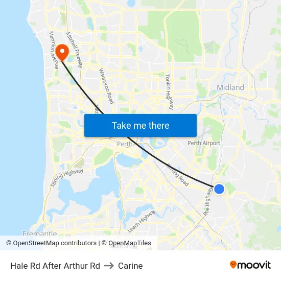 Hale Rd After Arthur Rd to Carine map