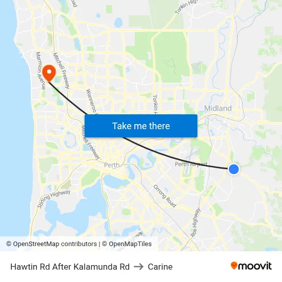 Hawtin Rd After Kalamunda Rd to Carine map