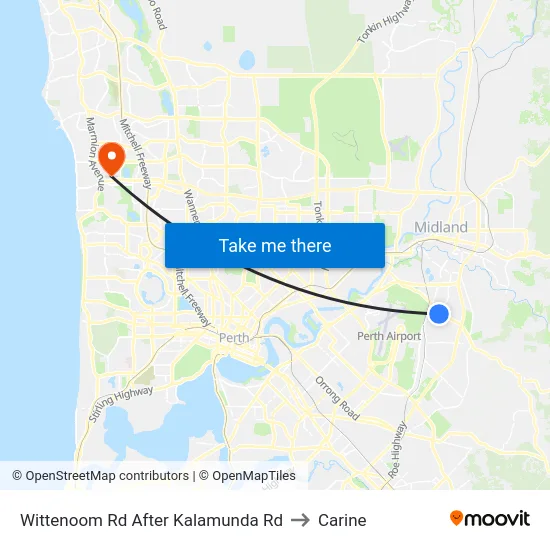 Wittenoom Rd After Kalamunda Rd to Carine map