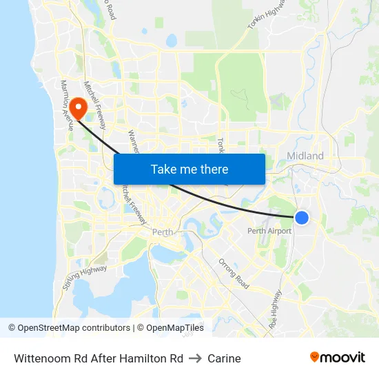 Wittenoom Rd After Hamilton Rd to Carine map