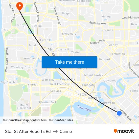 Star St After Roberts Rd to Carine map
