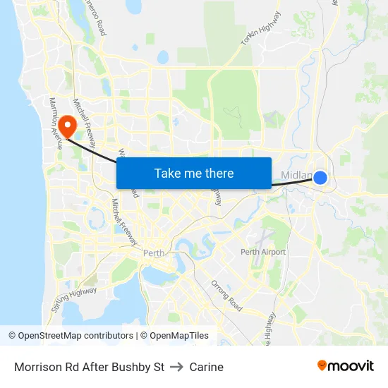 Morrison Rd After Bushby St to Carine map