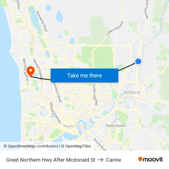 Great Northern Hwy After Mcdonald St to Carine map